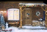 Christmas Wooden Hourse Backdrop For Holiday G-1223 Shopbackdrop